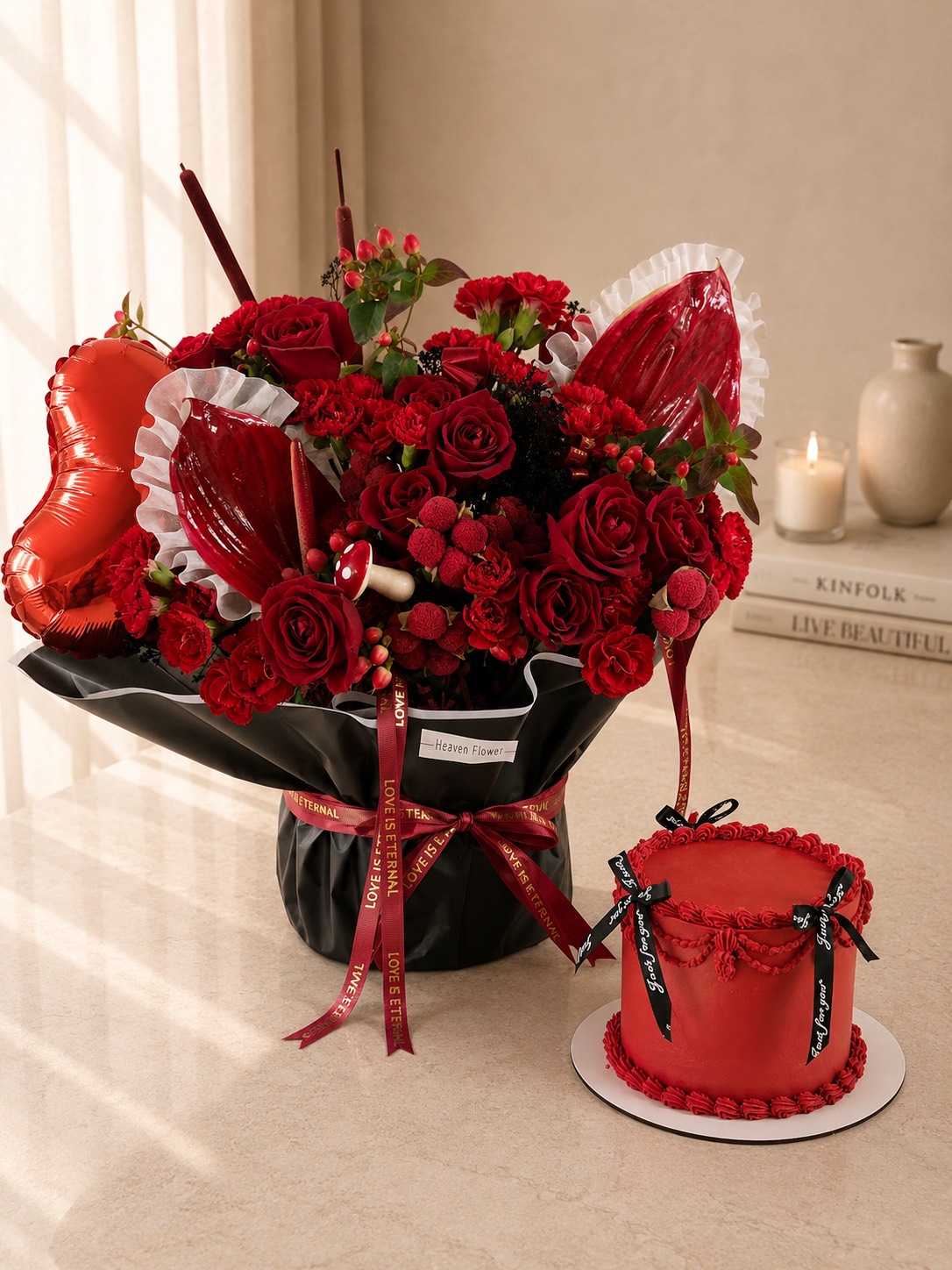 ست گل و کیک rose